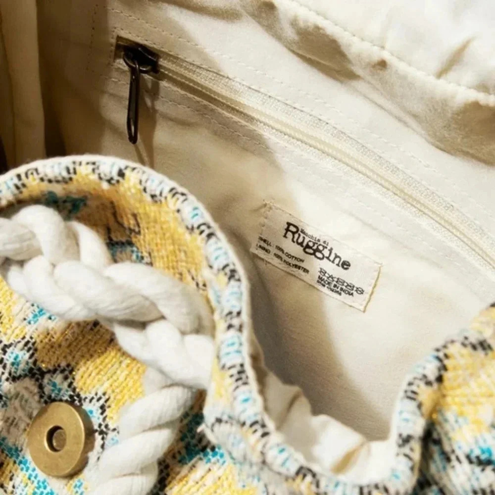 New! Boho Embroidered Jacquard Backpack - Picture 8 of 12